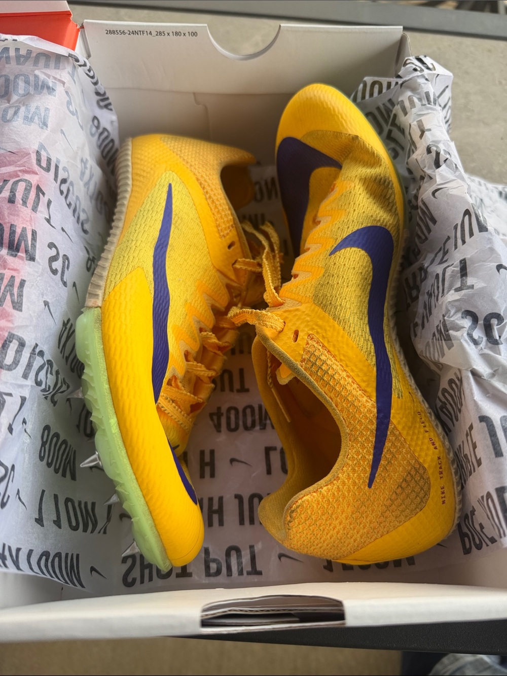 Nike Kids Yellow and Purple Soccer Shoes